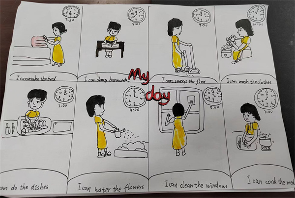 践行"双减"特色作业 拓展多彩英语课堂&mdash;&mdash;咸阳市高新一中小学英语五六年级第一单元时间作业